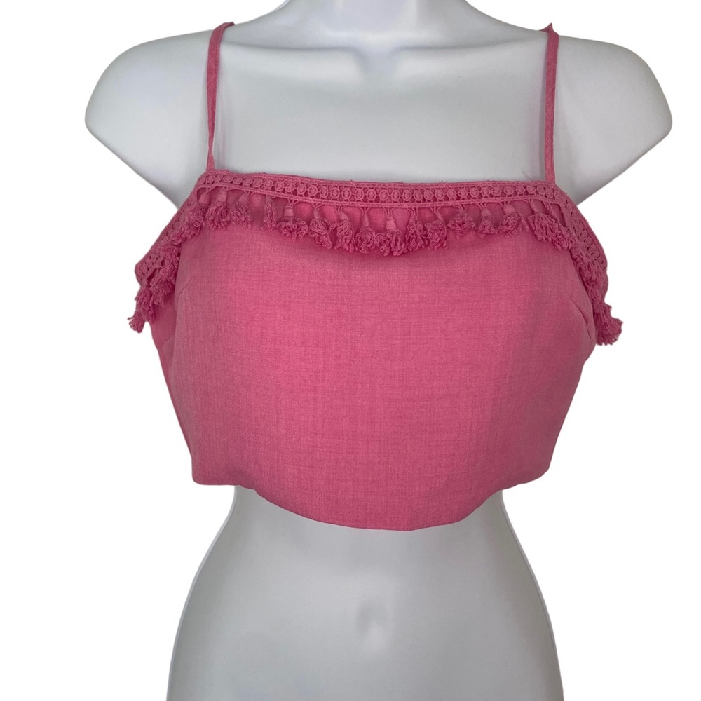 Cloud Ten Pink Tassel Crop Top